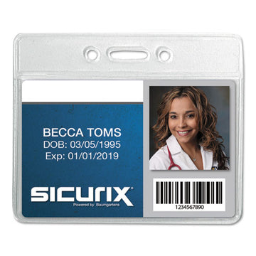 SICURIX® Sicurix Badge Holder, Horizontal, 2.13 X 3.38, Clear, 12-pack freeshipping - TVN Wholesale